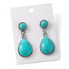 Wholesale Bohemian Style Exaggerated Drop Shaped Turquoise Earrings Alloy With Electroplating For Women