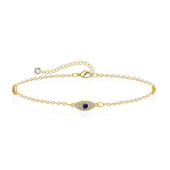 Wholesale Bohemian Style Geometric Copper Gold Plated Zircon Anklet For Women