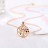 Wholesale Bohemian Style Gold Plated Copper Tree Of Life Pendant Necklace With Geometric Pattern And Zircon Inlay On Ochain
