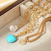 Wholesale Bohemian Style Heart Shape Zinc Alloy Necklaces With Electroplating