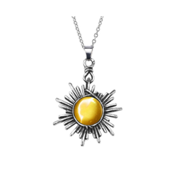 Wholesale Bohemian Style Moonstone Necklace With Winding Hollow Moon Pendant Alloy Material Geometric Pattern Electroplating Treatment
