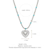 Wholesale Bohemian Style Oildrip Stainless Steel And Titanium Steel Heartshaped Pendant Necklace