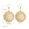 Wholesale Bohemian Wood Rattan Earrings Set With Geometric Pattern And Electroplating