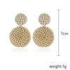 Wholesale Bohemian Wood Rattan Earrings Set With Geometric Pattern And Electroplating