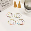Wholesale Boho Retro Big Glass Glaze Ushape Handmade Beaded Women's Earrings