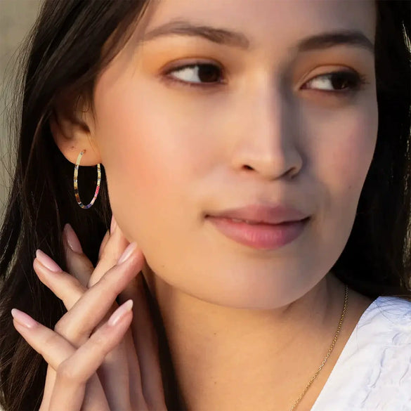 Wholesale Boho Retro Big Glass Glaze Ushape Handmade Beaded Women's Earrings