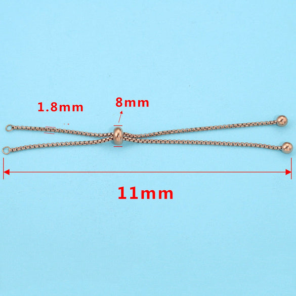 Wholesale Bolo Bracelet Stainless Steel Square Pearl Chain Electroplated