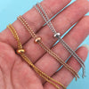 Wholesale Bolo Bracelet Stainless Steel Square Pearl Chain Electroplated