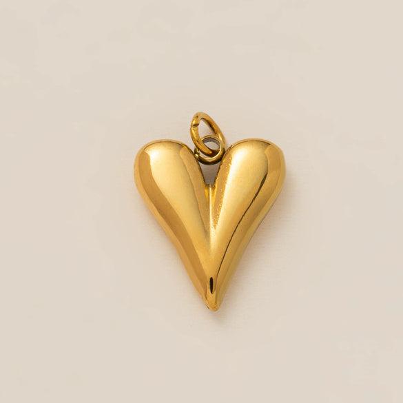 Wholesale Boots Pendant Stainless Steel Heart Shape Furnace Vacuum Plated 18K Gold Color
