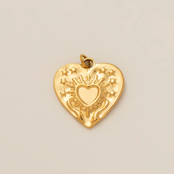 Wholesale Boots Pendant Stainless Steel Heart Shape Furnace Vacuum Plated 18K Gold Color