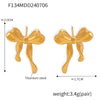 Wholesale Bow Earrings Titanium Steel 18K Gold Plated For Women Fashionable Style Electroplated
