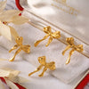 Wholesale Bow Earrings Titanium Steel 18K Gold Plated For Women Fashionable Style Electroplated