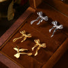 Wholesale Bow Earrings Titanium Steel 18K Gold Plated For Women Fashionable Style Electroplated