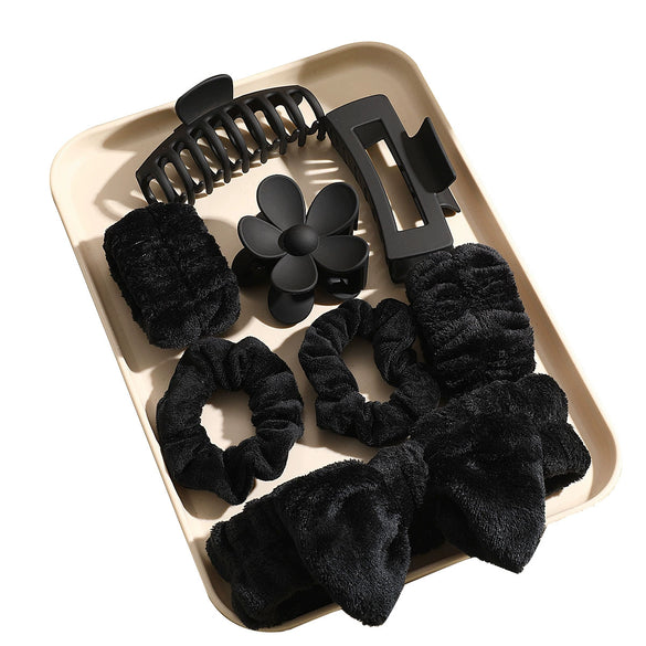 Wholesale Bow Headband Grabber Set Black Simple Style Hair Accessories With Painting Treatment For Women