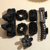 Wholesale Bow Headband Grabber Set Black Simple Style Hair Accessories With Painting Treatment For Women
