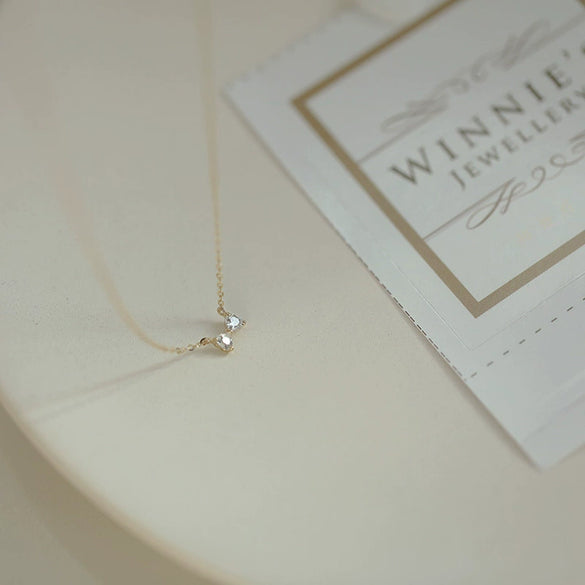 Wholesale Bow Heartshaped S925 Sterling Silver Necklace With Diamond Design