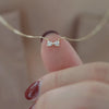 Wholesale Bow Heartshaped S925 Sterling Silver Necklace With Diamond Design