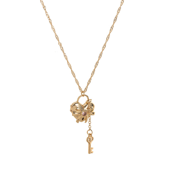 Wholesale Bow Knot Copper Necklace Electroplated With Real Gold Color Preservation