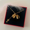 Wholesale Bow Knot Copper Necklace Electroplated With Real Gold Color Preservation
