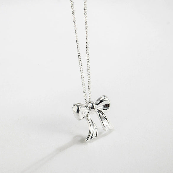Wholesale Bow Necklace For Women Copper 925 Silver Electroplated Versatile Style