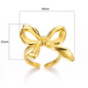 Wholesale Bow Ring Stainless Steel Electroplated Gold Simple Fashion