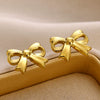 Wholesale Bow Ring Stainless Steel Electroplated Gold Simple Fashion