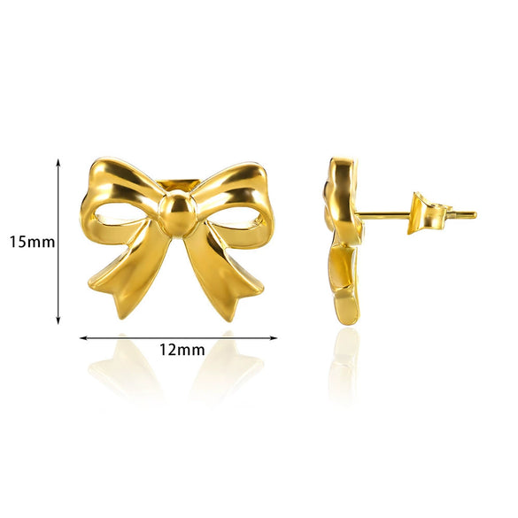 Wholesale Bow Ring Stainless Steel Electroplated Gold Simple Fashion