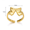 Wholesale Bow Ring Stainless Steel Electroplated Gold Simple Fashion