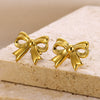 Wholesale Bow Ring Stainless Steel Electroplated Gold Simple Fashion