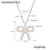 Wholesale Bow Shaped Titanium Steel Clavicle Necklace For Women Pvd Electroplated Gold Fadeless Jewelry