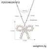 Wholesale Bow Shaped Titanium Steel Clavicle Necklace For Women Pvd Electroplated Gold Fadeless Jewelry