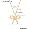 Wholesale Bow Shaped Titanium Steel Clavicle Necklace For Women Pvd Electroplated Gold Fadeless Jewelry