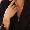 Wholesale Bow Style Stainless Steel Ring Bracelet Pvd Plated Gold Jewelry