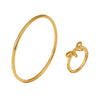 Wholesale Bow Style Stainless Steel Ring Bracelet Pvd Plated Gold Jewelry
