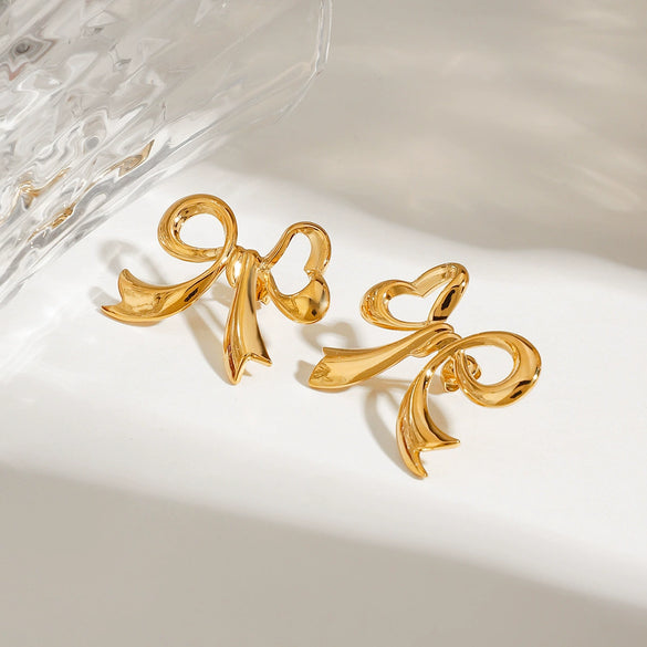 Wholesale Bow Tie Earrings Stainless Steel Electroplated For Women