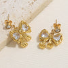 Wholesale Bowshaped Zircon Stainless Steel Electroplated Earrings For Women