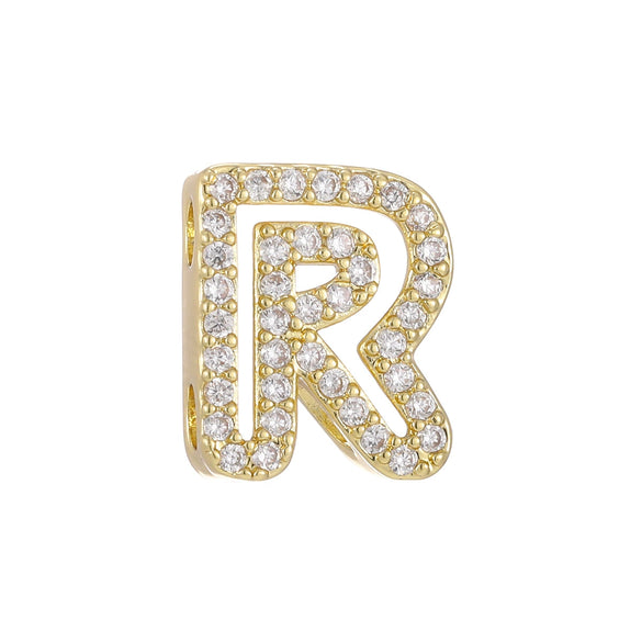 Wholesale Bracelet Accessories Copper 18K Gold Plated Fashion Letters Numbers Text Beaded