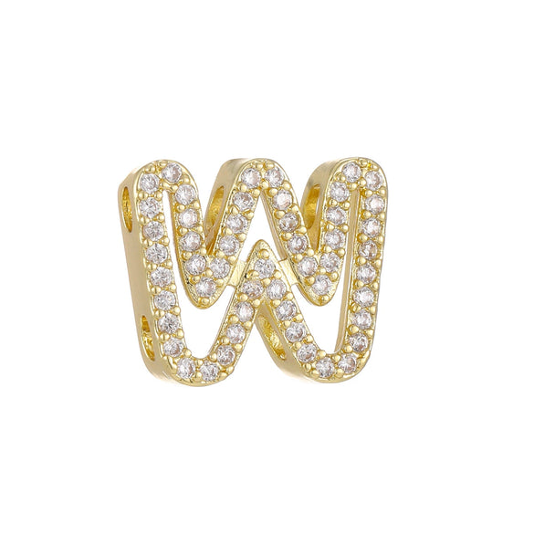 Wholesale Bracelet Accessories Copper 18K Gold Plated Fashion Letters Numbers Text Beaded