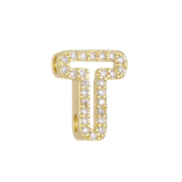Wholesale Bracelet Accessories Copper 18K Gold Plated Fashion Letters Numbers Text Beaded