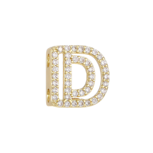 Wholesale Bracelet Accessories Copper 18K Gold Plated Fashion Letters Numbers Text Beaded