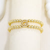 Wholesale Bracelet Accessories Copper 18K Gold Plated Fashion Letters Numbers Text Beaded