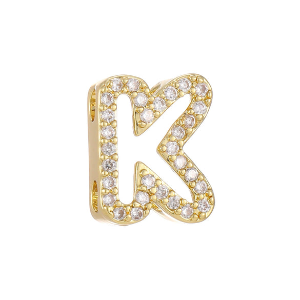 Wholesale Bracelet Accessories Copper 18K Gold Plated Fashion Letters Numbers Text Beaded