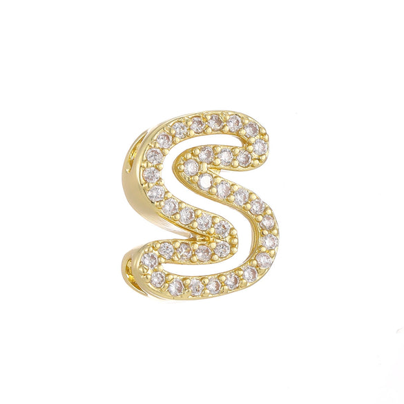 Wholesale Bracelet Accessories Copper 18K Gold Plated Fashion Letters Numbers Text Beaded