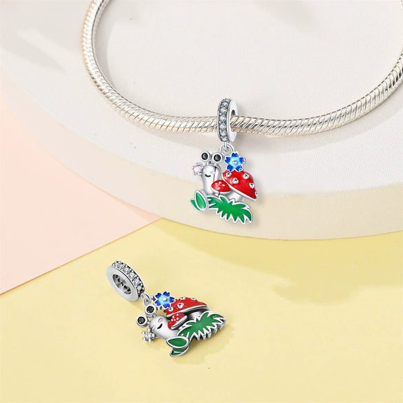 Wholesale Bracelet Accessories 925 Silver Plated Copper With Animal Charm Beads And Dripping Oil Design