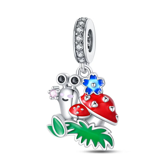 Wholesale Bracelet Accessories 925 Silver Plated Copper With Animal Charm Beads And Dripping Oil Design