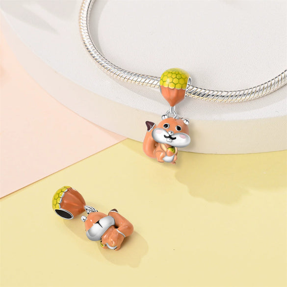 Wholesale Bracelet Accessories 925 Silver Plated Copper With Animal Charm Beads And Dripping Oil Design