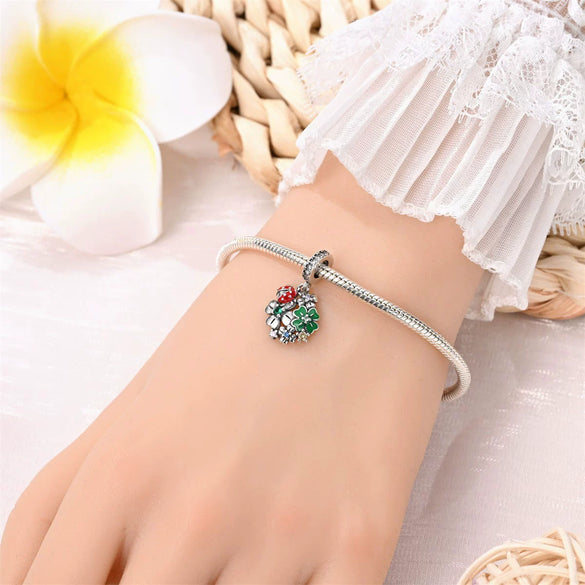 Wholesale Bracelet Accessories 925 Silver Plated Copper With Animal Charm Beads And Dripping Oil Design