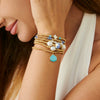 Wholesale Bracelet Alloy Retro Geometric Style Electroplating Imitation Pearl Beaded Metal Cross Pendant