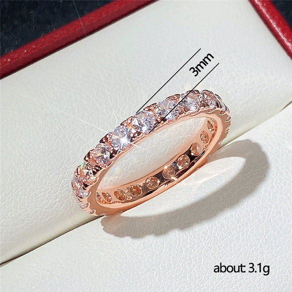 Wholesale Bracelet And Ring Copper Inlaid Zircon Geometric Design Unisex
