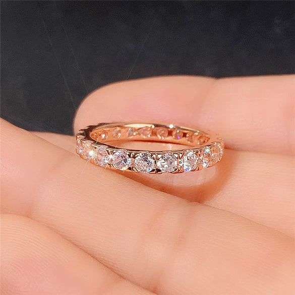 Wholesale Bracelet And Ring Copper Inlaid Zircon Geometric Design Unisex